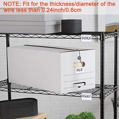 200PCS Basket Bin Labels Clip On,Clear Plastic Wire Shelf Price Tags,Labels for Storage Bins,Merchandise Sign Display Holder, Paper Inserts Included