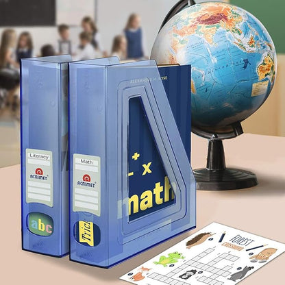Acrimet Magazine File Holder – Vertical Rack for Documents, Folders and Mail, Durable Plastic Desk Organizer for Office & Home, Clear Blue (2 Pack)