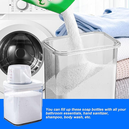 Laundry Detergent Dispenser for Laundry Room Organization and Storage, Laundry Soap Dispenser Laundry Detergent Bottle with Laundry Detergent Cup, BPA Free & PET Plastic Clear (700ML)