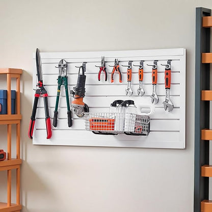 VEVOR Slat Wall Paneling, 2 x 4 ft, PVC Garage Slatwall with Modular Design, White Slat Wall Easy-to-Install Adjustable Slatwall Panel with Coupling Structure & DIY Cutting, Fits for Storage & Display