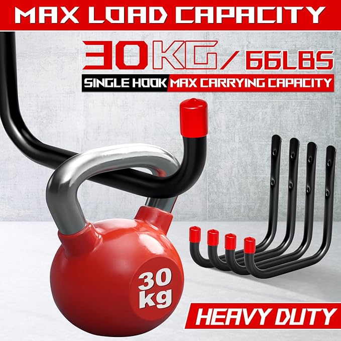 8-Pack Utility Hook,Garage Storage Hooks, Heavy Duty Utility Hooks, Heavy Duty Hook, 7.8" & 3.8” Garage Hanging Storage for Bikes, Kayak and Hanging Ladders
