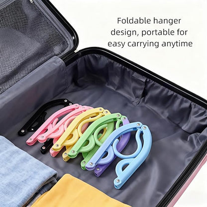 12 Pcs Travel Folding Hangers Cruise Ship Essentials, Portable Plastic Folding Clothes Hanger, Foldable Drying Rack for Suitcase, Camping, Flying, Hotel, Road Trip Essentials