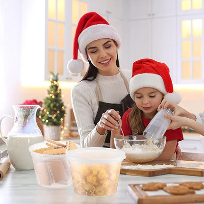Thenshop 100 Sets Deli Containers with Lids 16 oz Leakproof Disposable Soup Containers plastic Food Storage box with Airtight Lids Round Clear Takeout bowl, Microwave Dishwasher Freezer Safe