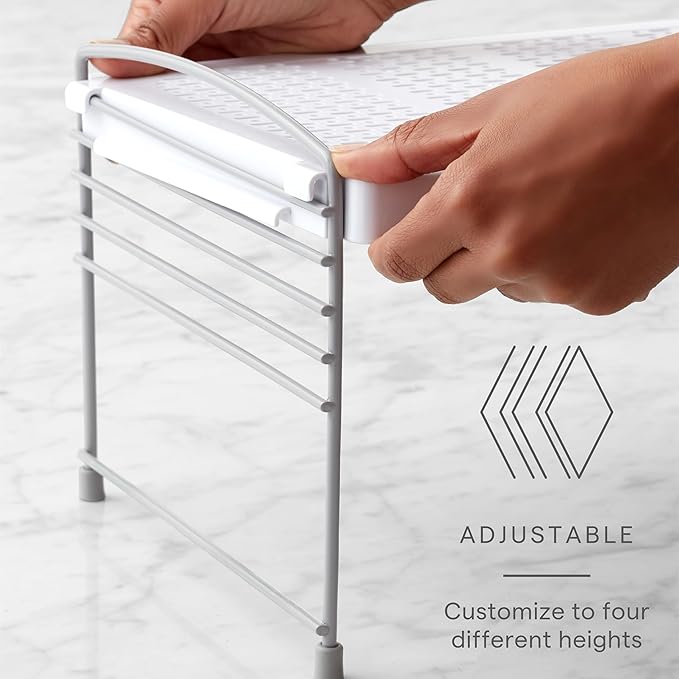 YouCopia Adjustable-Height UpSpace Shelf, Shelf Riser for Vertical Kitchen Cabinet and Pantry Organization