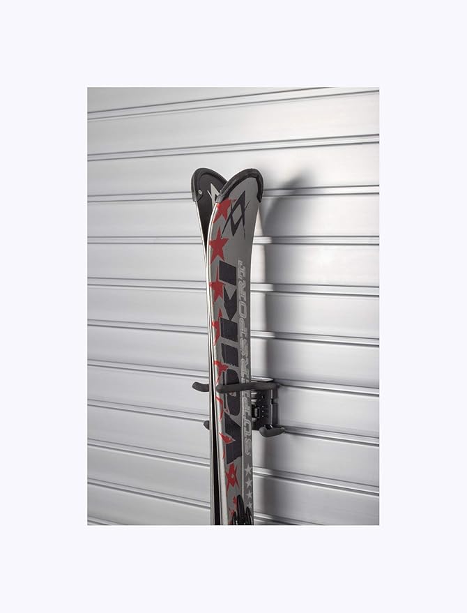 HandiWall Ski Hook with Locking Bracket for Sport Storage on Slatwall Panels