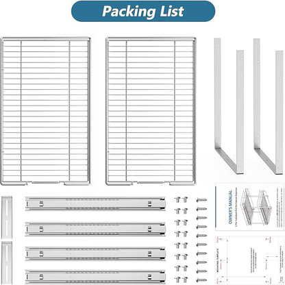 LOVMOR 2 Tier Individual Pull Out Cabinet Organizer 14" W x 21" D, Slide Out Kitchen Cabinet Storage Sliding Shelves