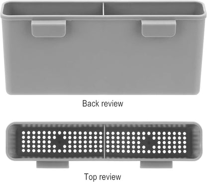 iPEGTOP Expandable Multifunctional Dish Drying Rack, Over The Sink, in Sink Or On Counter Dish Drainer Basket Organizer Shelf with Removable Grey Utensil Silverware Holder, Rustproof Stainless Steel