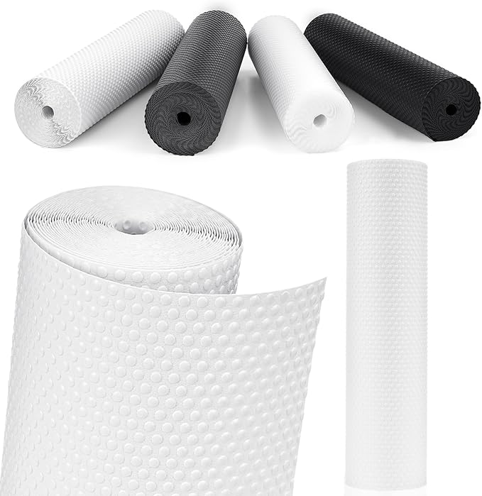 Drawer Liners, Waterproof Shelf Liner, Anti-Slip Non-Adhesive BPA Free Kitchen Cupboard Cabinet Liner Refridge Fridge Mats Sink Protector Strong Durable for Home (White/15.7in x 20Ft)