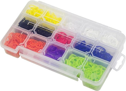 Akro-Mils 05705 Plastic Portable Parts Storage Case for Hardware and Crafts with Hinged Lid and 4 Adjustable Dividers, (8-3/8-Inch x 5-Inch x 1-5/8-Inch), Small, Clear
