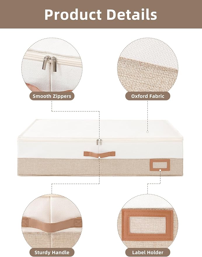 Coorganisers Wedding Dress Storage Box, Large Wedding Dress Preservation Box with 5 Cedar Wood Blocks, 30 Sheets of Acid-Free Tissue Paper, Microfiber Gloves, and Dust-Proof Bag-Beige&Linen Color