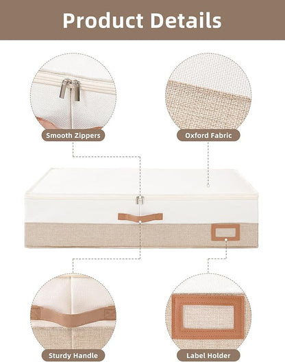 Coorganisers Wedding Dress Storage Box, Large Wedding Dress Preservation Box with 5 Cedar Wood Blocks, 30 Sheets of Acid-Free Tissue Paper, Microfiber Gloves, and Dust-Proof Bag-Beige&Linen Color