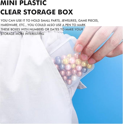 Jetec 6 Pieces Mini Plastic Clear Beads Storage Containers Box for Collecting Small Items, Beads, Jewelry, Business Cards, Game Pieces, Crafts (2.5 x 2.5 x 1.6 Inch)