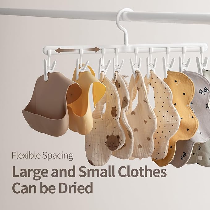 Plastic Drying Rack with 10 Clips for Drying Socks Baby Clothes Drying Towels Rotatable Sock Drying Rack