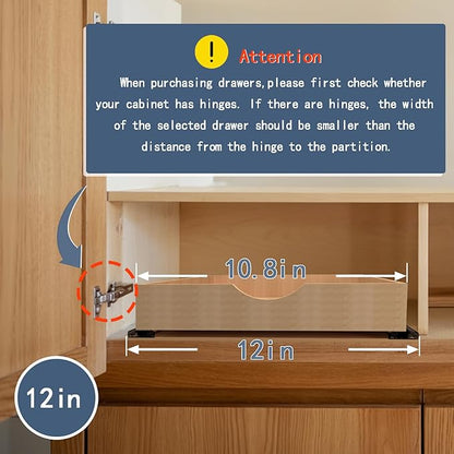 Pull Out Cabinet Drawers - 6x2 Size Options (12-23'W,18-21'D), Pre-Assembled with Soft Close Slides, Solid Beechwood, Easy Installation(12'W x 18'D)
