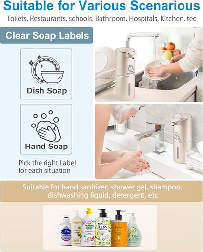 Gotofine Automatic Liquid Soap Dispenser,4-Level Adjustable, Wall Mount,USB Rechargeable,12.8oz/ 380ml,Touchless Hand & Dish Soap Dispenser for Bathroom, Kitchen,Hotel, Restaurant