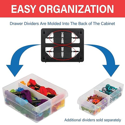Akro-Mils 16-Drawer Plastic Drawer Storage Cabinet for Garage Organization, Beads, Makeup Organizer, Building Bricks Storage, Teacher Toolbox, 10-1/2" W x 6-1/2" D x 8-1/2" H, 10116 White