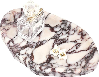 LWALMS Marble Clould Tray for Bathroom - Stone Catchall Jewelry Dish for Kithchen Counter and Aesthetic Room Decor, Cute Decorative Vanity Dishes for Trinket Ring Key Candle (9.5'' x 6.3'')