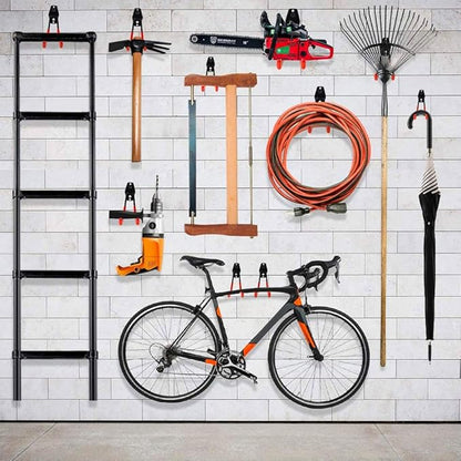 TORACK Garage Hooks Heavy Duty, 15 Pack Wall Mount Steel Utility Hooks&Hangers, Anti-Slip Rubber Coated, Garage Storage Organizer for Garden Tools, Power Tools, Ladders, Brooms, Bikes, Bulk Items