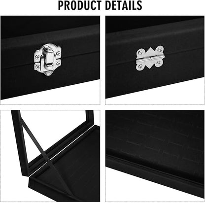 Rings Organizer Tray 100 Slot Velvet Ring Earring Storage Box TranSparent Cover Jewelry Store Ring Display Box Jewelry Display Cabinet for Girl Wife Mother