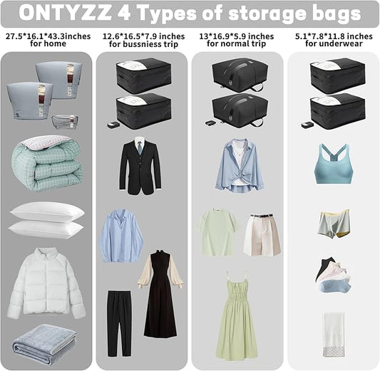 ONTYZZ Home Vacuum Bags Space Saver Compression Domestic Vacuum Sealer Bags for Clothes, Comforters, Blankets, Bedding