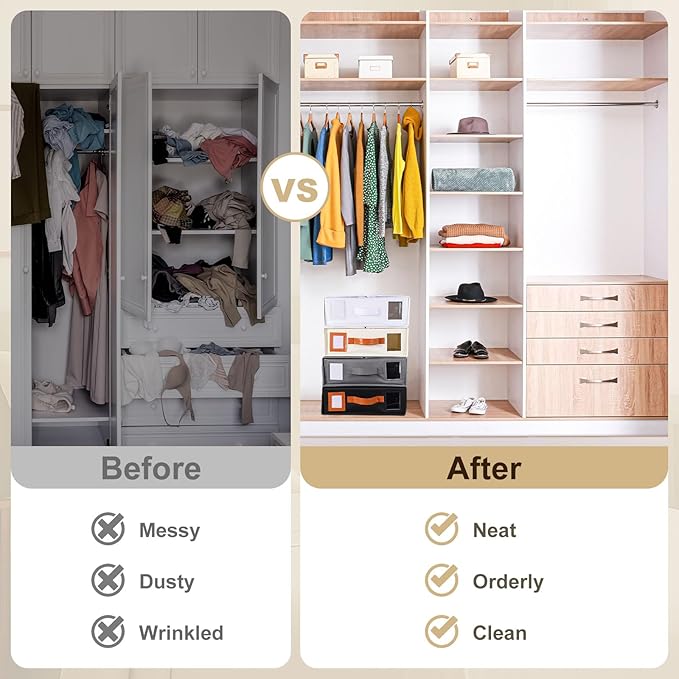 uxcell 4 Pack Bed Sheet Organizers and Storage with PU Handle, Foldable Bedding Duvet Cover Set Organizer Storage Closet and Under Bed Storage Containers, Gray