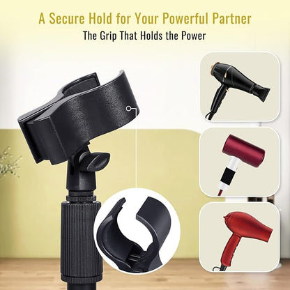 INNOLIFE 73 inch Reach Hair Dryer Holder - Hands-Free Mount, Universal Fit for Bathroom Organization & Cord Management