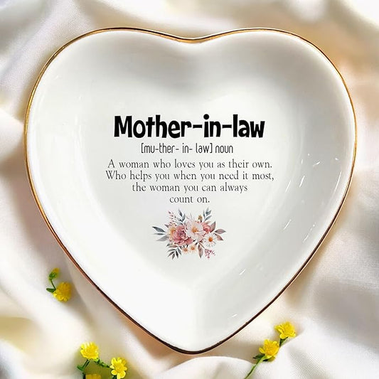 Wedding Ring Dish Jewelry Trinket Tray for Mother-in-law,Bridesmaid,Mother of the Bride/Groom-Engagement,Bridal Shower,Bachelorette Gifts for Couples,Mr. Mrs. (Mother-in-law 1)