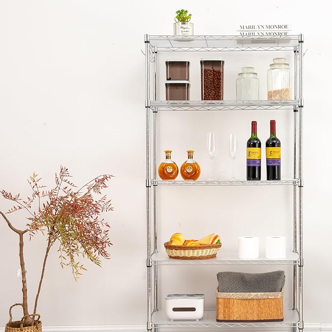 Poofzy Wire Shelf Liner 18 x 48, Set of 5 Shelf Liners for Wire Shelving Plastic Non-Adhesive for Pantry, Kitchen Cabinets (Clear)