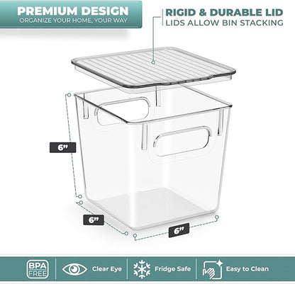 Sorbus Small Clear Plastic Storage Bins with Lids, Clear Stackable Storage Bins, Laundry Room Organizer Bins, Office, Classroom, Playroom, Bathroom, Laundry Room Organization and Storage (2 Pack)