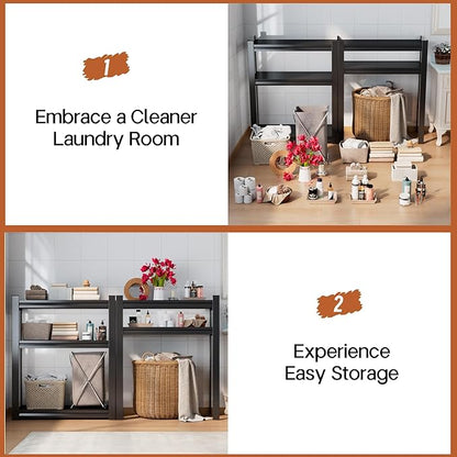 Over Washer and Dryer Shelves,4 Tier Adjustable Height Shelving,Space Saving Shelf,Adjustable Easy to Install,Space Saver Laundry Shelf Organizer,63”H*17.7”D*39.3“W