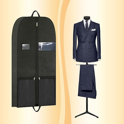 43" Garment Bags for Closet Storage and Travel, Gusseted Hanging Garment Bags for Men Women with Pockets Handles and Zipper, Suit Cover Bags for Clothes, Suits, Dress, Shirts, Coats, Jackets, 2 Pack