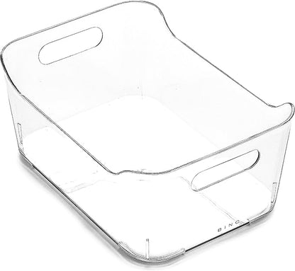 BINO | Plastic Storage Bins, Small - 12 Pack | THE SOHO COLLECTION | Multi-Use Organizer Bins | Built-in Handles | BPA-Free | Pantry Organization | Home Organization | Fridge Organizer | Freezer Org