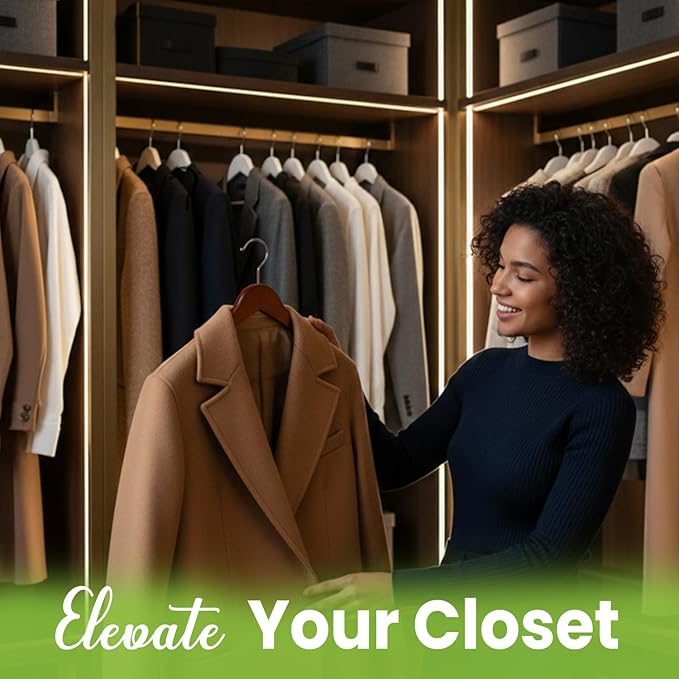 Premium Luxe Wood Coat Hangers, Wide Shoulder Wooden Jacket Hangers with Velvet Grip, Heavy Duty Luxury Hangers for Coats & Blazers, Mahogany with Black Velvet, 6 Pack