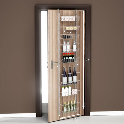 Over the Door Pantry Organizer - 9-Tier Organizer for Bathroom, Closet, or Kitchen Storage - Pantry Organizers and Storage by Home-Complete (White)
