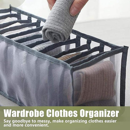 TOOVREN Socks Organizer 2 Pack, sock drawer organizer, sock drawer organizer divider, Cabinet Closet Organizers and Storage, Mesh Foldable Compartment Boxes for Storing Socks, Underwear, Ties, Panties