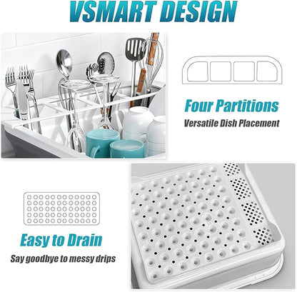 Collapsible Dish Drying Rack Portable Dish Rack for Kitchen RV Campers Travel Trailer - Space Saving Kitchen Storage Tray, Send Goods from Local Warehouse