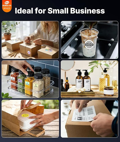 Rongta Bluetooth Shipping Label Printer, Wireless 4x6 Thermal Label Printer for Shipping Packages, Support Android, iPhone, Widely Used for Amazon, Ebay, Shopify, Etsy, UPS, Black