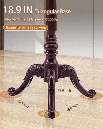 Wooden Coat Rack Stand, Solid Wood Freestanding Coat Rack, Vintage Coat Racks with 14 Hooks & Triangle Base, Heavy Duty Standing Coat Hanger Jacket Tree Stand for Office, Entryway, Hallway