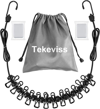 Travel Clothesline,Retractable Clothesline,Travel with Retractable Portable Clothesline (Including 2 Compressible Towels) 12 clothespins, Suitable for Indoor and Outdoor, Outdoor Camping use (Black)