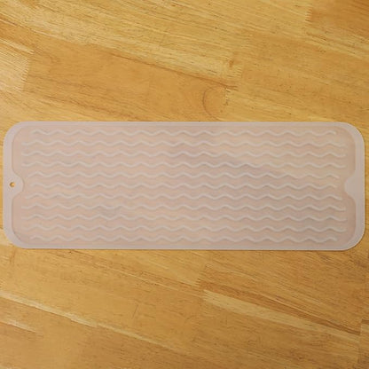 Silicone Dish Drying Mat for Multiple Usage,Easy clean,Eco-friendly,Heat-resistant Silicone Mat for Kitchen Counter,Sink,Bar,Bottle,or Cup Translucent M 17 inches x 6 inches