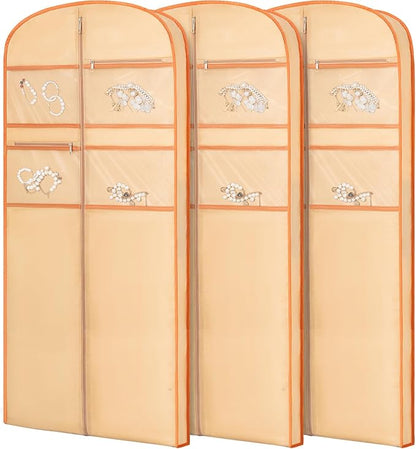 65" Garment Bag for Travel for Hanging Clothes Storage Hanging Suit Cover with Zipper and Accessory Storage for Coats, Dresses, Suits