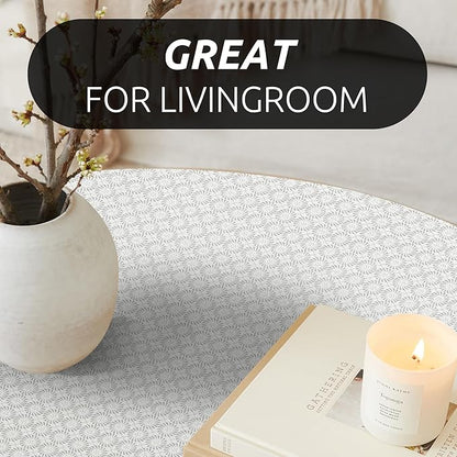 RAY STAR 12X120 Inch Shelf Liner for Kitchen Cabinets, Non-Adhesive Cabinet Liner Washable, PVC Drawer Liner for Dresser Non-Slip Bathroom (White Circle)(4 Roll)