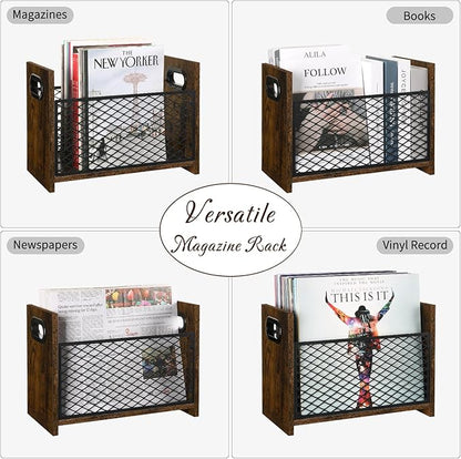 YINMIT Magazine Holder, Magazine Rack Floor, Magazine Storage Basket, File Holder Organizer, Folder Organizer for Magazines, Books, Newspapers, Tablets (Medium)