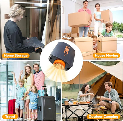 VACKFOX Travel Vacuum Bags with Wireless Pump, 9 Pack Vacuum Storage Bags with Powerful -58KPa Suction, for Maximum Compression in Luggage, Suitcase, Travel and Home Use for Clothes and Blankets