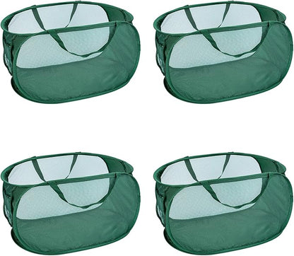 4 Pcs Mesh Popup Laundry Hamper, Opening Laundry Basket,Popup Laundry Basket with Durable Handles,Foldable Pop-up Mesh Hamper Dirty Clothes Basket for Clothes & Laundry-Home Organization