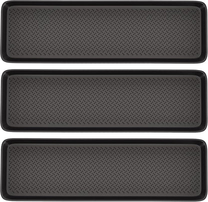 Matace 3 Pack Rubber Extra Large Shoe Tray for Entryway,Long Boot Tray,Slim Boot Mat for Indoor and Outdoor Use,16x55 in, Rectangular (Pack of 3)