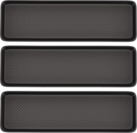 Matace 3 Pack Rubber Extra Large Shoe Tray for Entryway,Long Boot Tray,Slim Boot Mat for Indoor and Outdoor Use,16x55 in, Rectangular (Pack of 3)