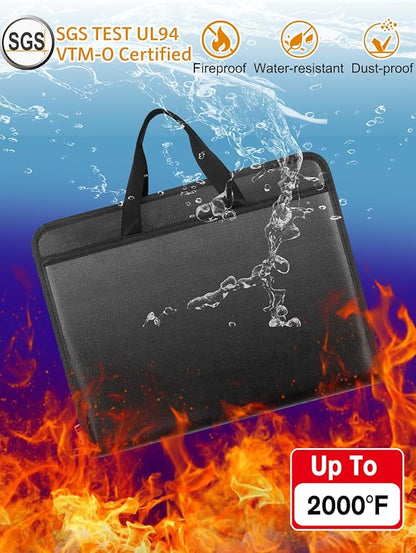 Important Document Organizer Folio Accordion File Organizer Fireproof Expanding File Folder Storage Box with Zipper Labels 13 Pockets for Business Office Receipt Travel