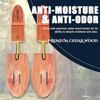 Cedar Space Wooden Shoe Stretcher Tree, 6.5-14 Sizes Cedar Wood Shoe Trees,2/4PC Shoe Stretcher for Men, Sneakers,Boots