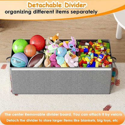 Extra Large Toy Box Chest with Lid, Kids Toy Storage Organizer for Boys Girls, Big Toy Bin Basket Extra Large Toy Storage Box for Living Room Playroom Nursery (40" x14" x16")